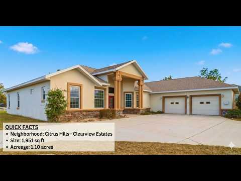 Workshop Lover’s Dream in Citrus Hills! Inverness Florida 1+ Acre Home Tour MLS#849421