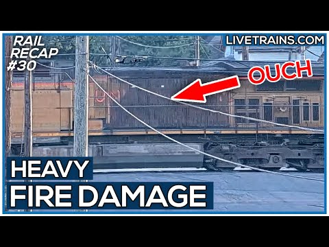 HEAVILY FIRE DAMAGED LOCOMOTIVE! KCS GREY GHOST RETURNS! | LIVE Trains RAILRECAP #30