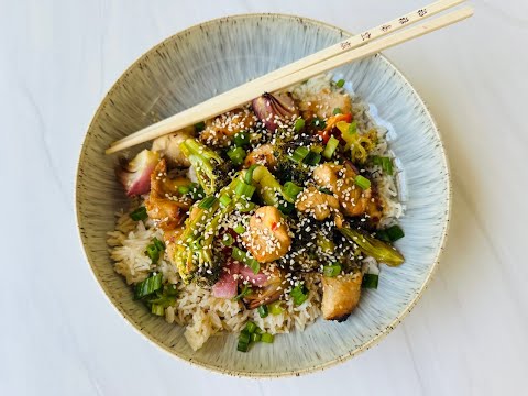 Honey Garlic Chicken Sheet Pan Dinner