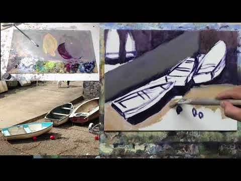 Learn To Paint TV E102 "Boats In Welsh Harbour" Beginners Painting Step By Step