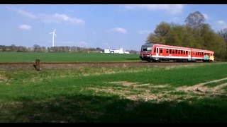 preview picture of video 'Wendlandbahn BR 628 am Bahnübergang zwischen Barendorf und Vastorf'