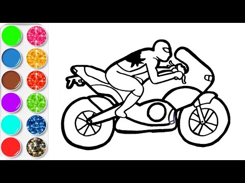 APPRENDRE À DESSINER MOTO SPIDERMAN COLORIER vidéo éducative & Planète coloriage
