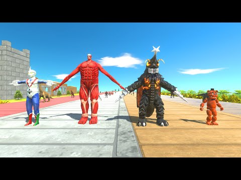 Ferddy Fazzbear + Titan + Zone Fighter + Megalon Death Run - Animal Revolt Battle Simulator