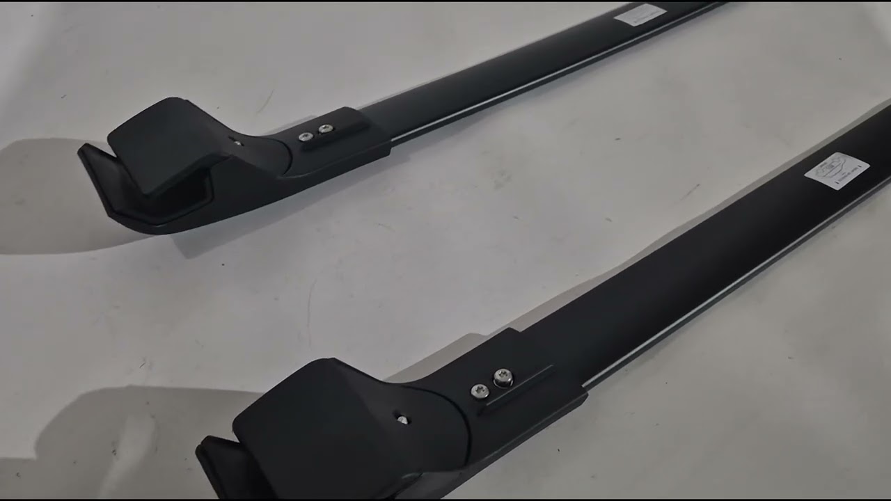 Jeep Cherokee KL 2013- Black roof rack cross bars for OEM roof rails (Aluminum) Video 8