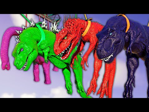 GODZILLA Color Pack Vs T-REX & I-REX Vs Spinosaurus Jurassic World Evolution 2 Dinosaurs Fighting