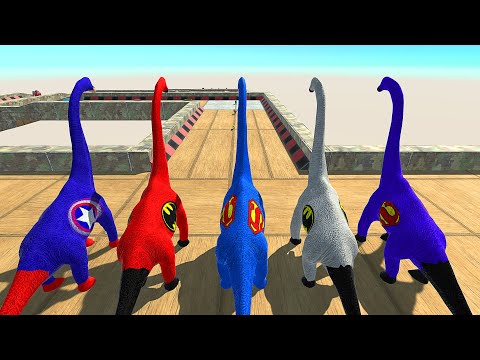 SUPERHERO BRACHIOSAURUS DEATH RUN - Animal Revolt Battle Simulator