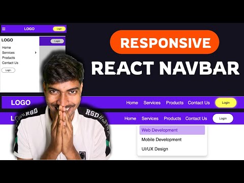 React Responsive Navbar +  Dropdown menu + App Drawer  | For Beginners  | Navigation