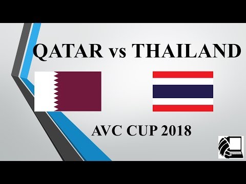 VOLLEYBALL MATCH - Qatar vs Thailand 3:0 - AVC Cup 2018, group C (09.08.2018) - NO BREAKS, BACK VIEW