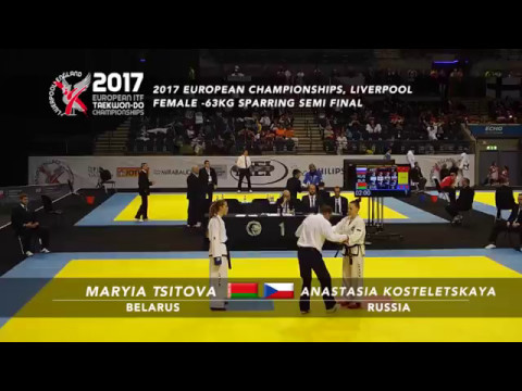 Maryia Tsitova (BLR) v Anastasia Kosteletskaya (RUS) - Female -63kg Sparring Semi Final
