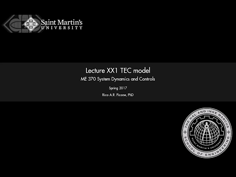 System Dynamics and Controls: Lecture XX1 TEC model.