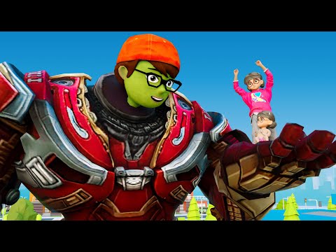 Scary teacher Fun 3D animation - Iron Nickhulk vs Hulk Zombie War to Save the Kid