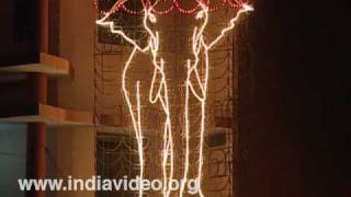 The illuminated Paramekkavu temple