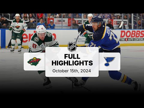 Wild at Blues | October 15, 2024 | NHL Full Game Highlights