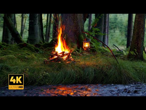 4K Logorska vatra 📺 Duboko u šumi 🌲Umirujući zvukovi prirode