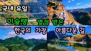 국내 유일하게 미슐랭  별점 받은 한국의 아름다운 길 - 안동에서 봉화로 가는 35번 국도 가을의 풍광 (농암주택. 고산정. 에덴길 선유교. 이나리출렁다리. 범바위전망대. 카페)