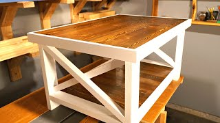 How to Build a Farmhouse Style Coffee Table - Free SketchUp Plans