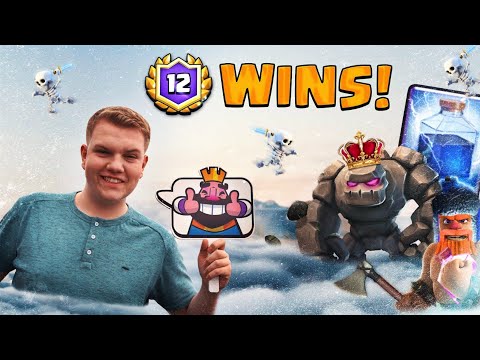 BEST GOLEM DECK! 12 Win Golem Lightning Beatdown Deck LIVE Grand Challenge Gameplay - Clash Royale