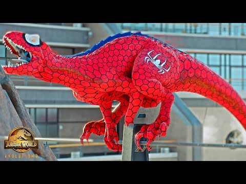 Spiderman Raptor VS T-Rex Captan America, Joker Classic Dinosaurs Fight - Jurassic World Evolution 2