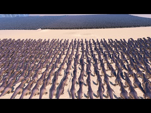 T-rex Army Vs Giant Cyclops & Giant Ogre - Ultimate Epic Battle Simulator