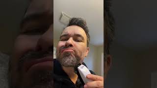 The beard comes off.