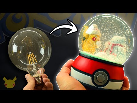 I turned an old light bulb into a Pokémon snow globe *DIY*