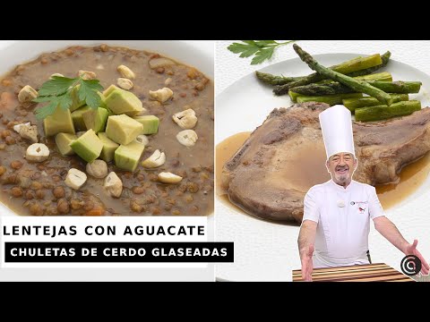 CHULETAS de cerdo glaseadas - LENTEJAS con aguacate // Cocina Abierta de Karlos Arguiñano