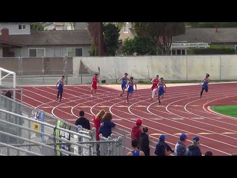 JVB 200m Heat 2 vs Fountain Valley 3-21-18 - Los Alamitos Boys