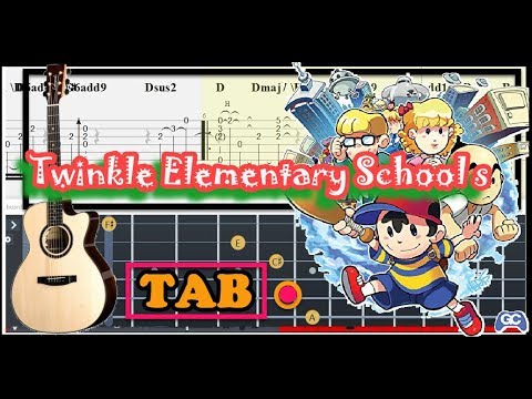 Guitar Tab - Twinkle Elementary School (Earthbound) OST Fingerstyle Tutorial Sheet Lesson #Anp
