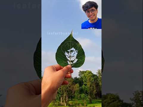 My Favourite Youtuber Easy leaf Art Triggered  Insaan ✨ #shorts #triggeredinsaan #leafart