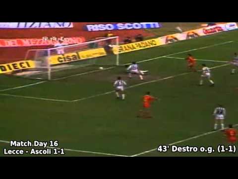 Serie A 1989-1990, day 16: Lecce - Ascoli 1-1 (Destro own goal)