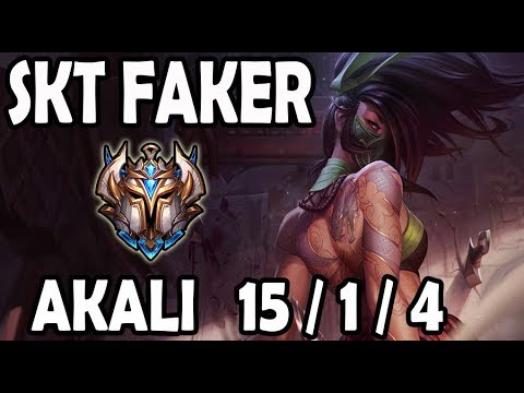 SKT T1 Faker AKALI vs JAYCE - Ranked Challenger Korea