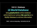 18 World Database PhpMyAdmin
