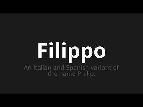How to pronounce Filippo