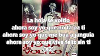 Don Miguelo - La Hoja Se Volteo Remix  FT Arcangel y J Balvin - Lyrics (Letras)