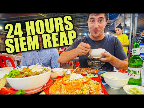 24 Hours of CAMBODIAN STREET FOOD in Siem Reap ๐ฐ๐ญ Khmer Steakhouse + Lort Cha in Cambodia!