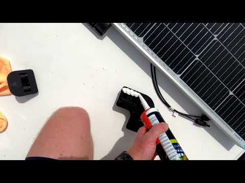 Renogy solar panel install on Toy Hauler Caravan
