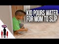 Mom Slips Falls After Out Of Control Kid Pours Water On Floor Supernanny