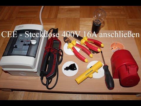 Connect to a CEE socket (400V 16A).