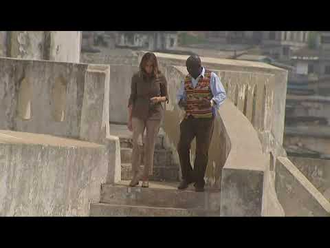 Melania Trump visited a former slave holding facility on the coast of Ghana on the second day of her Africa tour. The U.S. first lady on Wednesday toured Cape Coast Castle. (Oct. 3)