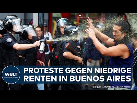 PROTEST-CHAOS IN BUENOS AIRES: Rentner und Fußballfans liefern sich heftige Straßenschlacht!