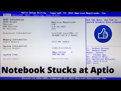 Fix - Stuck at Aptio Setup Utility - Notebook [ayusin ang laptop na natigil sa aptio setup utility]