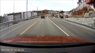 preview picture of video 'Dashcam: Nesten frontkollisjon Thunesflaten'