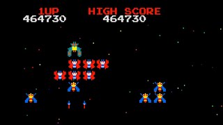 Galaga (Arcade) original video game | 93-stage session for 1 Player 🛸🕹️👾