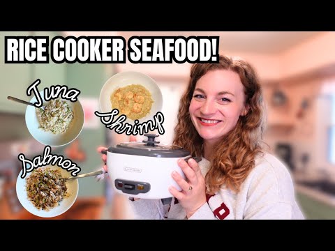 SEAFOOD RICE COOKER SINGLE MEALS! SALMON, TUNA & SHRIMP RECIPES FOR ONE!
