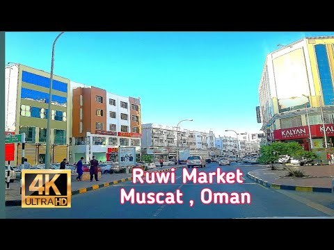 Omã Muscat - Dirigindo na rua principal de Ruwi. Vídeo 4K.