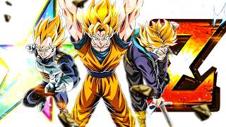 VERY GOOD EZA 100% EZA LR INT CARNIVAL SSJ GOKU, VEGETA & TRUNKS!! (DBZ: Dokkan Battle)