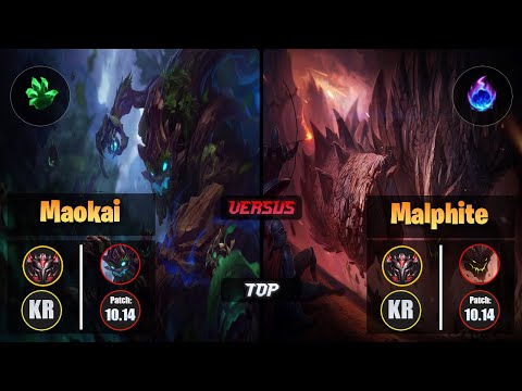 GrandMaster MAOKAI [Grasp of the Undying] (Top) VS  MALPHITE - Grandmaster KR Patch 10.14