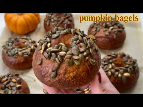 How To Make Pumpkin Bagels At Home| Fall Baking Recipe