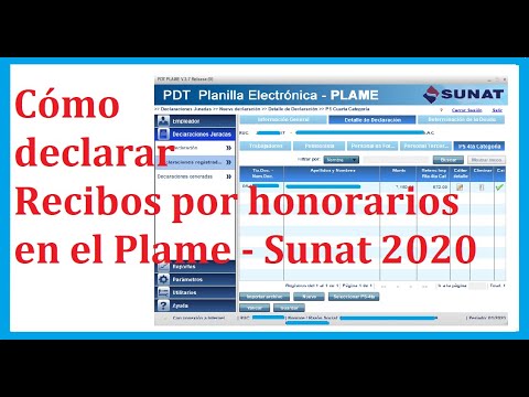 Part of a video titled Cómo declarar en el PLAME los recibos por honorarios 2020