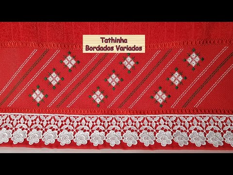 *240* BORDADO EM PONTO RETO DUPLO E PONTO ILHÓS *VERSÃO DESTRO* Tathinha Bordados Variados